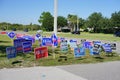 Blue Election vote signs along the road Royalty Free Stock Photo