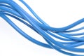 Blue electric cable used in electrical instalation Royalty Free Stock Photo