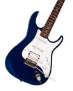 Blue electric guitar closeup Royalty Free Stock Photo