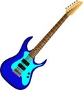 The Blue Electric Guitar Royalty Free Stock Photo