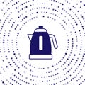 Blue Electric kettle icon isolated on white background. Teapot icon. Abstract circle random dots. Vector Royalty Free Stock Photo