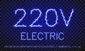 Blue electric lightning style font set