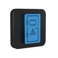 Blue Electrical cabinet icon isolated on transparent background. Black square button. Royalty Free Stock Photo