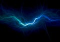 Blue electrical lightning background, abstract power Royalty Free Stock Photo