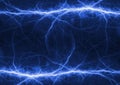 Blue electrical lightning bolt Royalty Free Stock Photo