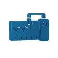 Blue Electrical measuring instrument icon isolated on transparent background. Analog devices. Measuring device