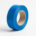 Blue Electrical Tape Roll on a White Background adhesive Royalty Free Stock Photo