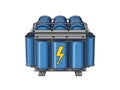 Blue electrical transformer unit Royalty Free Stock Photo