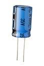 Blue Electronic Capacitor Isolated White Backgroun Royalty Free Stock Photo