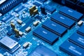 Blue electronic circuit Royalty Free Stock Photo