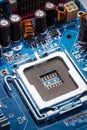 Blue electronic circuit board Royalty Free Stock Photo