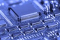 Blue Electronic Circuit board Royalty Free Stock Photo