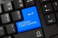 Blue Electronic Funds Transfer Button on Keyboard. 3D. Royalty Free Stock Photo