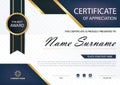 Blue Elegance horizontal certificate with Vector illustration ,white frame certificate template with clean and modern pattern Royalty Free Stock Photo