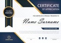 Blue Elegance horizontal certificate with Vector illustration ,white frame certificate template with clean and modern pattern