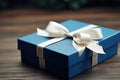 Blue Elegant Gift Box A Stylish and Refined Present for Special Occasions. created with Generative AI Royalty Free Stock Photo