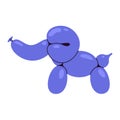 Blue elephant balloon sculpture. Vector flat illustration isolated Royalty Free Stock Photo