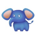 Blue elephant isolated on white background. Cute illustration. Royalty Free Stock Photo