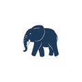 Blue elephant vector isolated illustration. Royalty Free Stock Photo