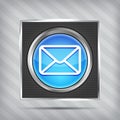 Blue email button icon Royalty Free Stock Photo