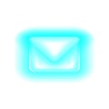 Blue email Icon, glowing Neon lamp, New incoming message, sms. Envelope isolated sign design on white background. Mail delivery Royalty Free Stock Photo