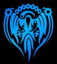 Blue emblem with magical spirit