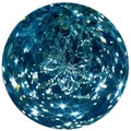 Blue crystal ball isolated on white background. Luxury and Christmas concept Royalty Free Stock Photo
