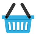 Blue Empty Basket with Two Handles Icon