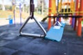 Child swing seat in a colorful playground Royalty Free Stock Photo