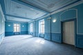 Blue empty interior with modern design elements Royalty Free Stock Photo