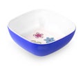 blue empy salad bowl isolated on white background