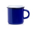 Blue enamel cup Royalty Free Stock Photo