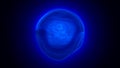 Blue energy plasma futuristic magic round ball sphere. Abstract
