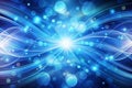 Blue energy wave background, glowing particles, abstract design, website header Royalty Free Stock Photo