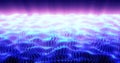 Blue energy waves from particle dots and lines stripes glowing futuristic beautiful and rays of sunrise shining. Abstract Royalty Free Stock Photo