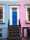 Blue entrance door of an house of London