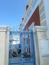 Blue entrence of an building, Oia