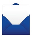 Blue envelope with blank letter