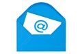 Blue envelope with email symbol Royalty Free Stock Photo