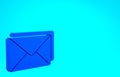 Blue Envelope icon isolated on blue background. Email message letter symbol. Minimalism concept. 3d illustration 3D Royalty Free Stock Photo