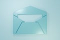 Blue Envelope icon isolated on blue background. Email message letter symbol. Minimalism concept. 3D render illustration Royalty Free Stock Photo