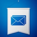 Blue Envelope icon isolated on blue background. Email message letter symbol. White pennant template. Vector Illustration Royalty Free Stock Photo