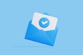 Blue Envelope with Verified Checkmark Icon