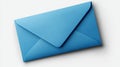 Blue Envelope on White Background Royalty Free Stock Photo