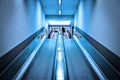 Blue Escalators Royalty Free Stock Photo