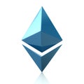 Blue Ethereum cryptocurrency icon 3d illustration Royalty Free Stock Photo