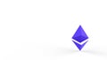 Blue Ethereum gold sign icon Isolated with white background. 3d render isolated illustration, cryptocurrency, crypto, business, Royalty Free Stock Photo