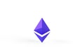 Blue Ethereum gold sign icon Isolated with white background. 3d render isolated illustration, cryptocurrency, crypto, business,