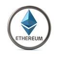 Blue Ethereum virtual cripto currency icon