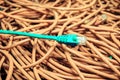 Blue ethernet cable against a tangled background Royalty Free Stock Photo